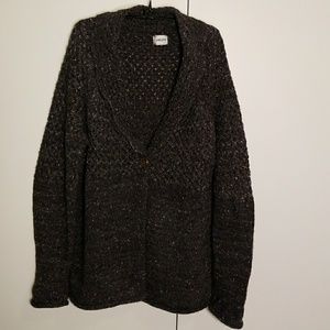 Chico's Shawl Collar Sweater with Gold Threads